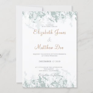 Spring Wedding Gold Calligraphy Wedding Invitation