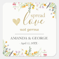 Spring Wedding Hand Sanitizer labels Wildflowers