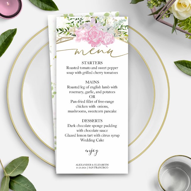 Spring Wedding Menu Card Pastel Colour Wildflower (Creator Uploaded)
