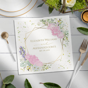 Spring Wedding Napkins Pastel Colour Wildflower