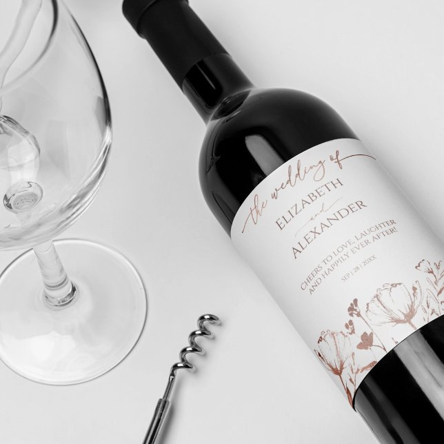 Spring Wedding Wine Label Wildflower (Creator Uploaded)