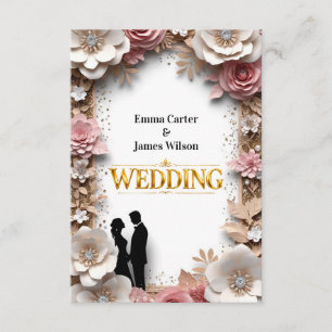 🌺Spring Wedding With Peach Flowers 💐 Enclosure Card