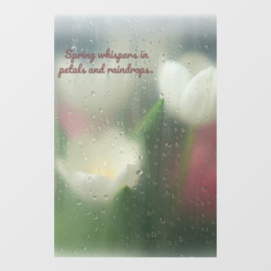 Spring Whispers in Petals and Raindrops Window Cling