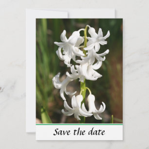 Spring White Bell Flora Flat Save The Date Card