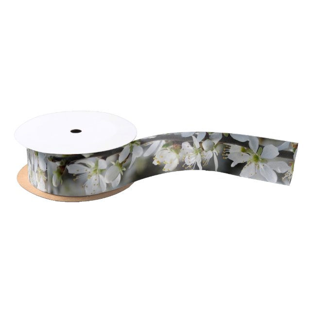 Spring,White Blossoms Photo  Ribbon Satin Ribbon (Spool)