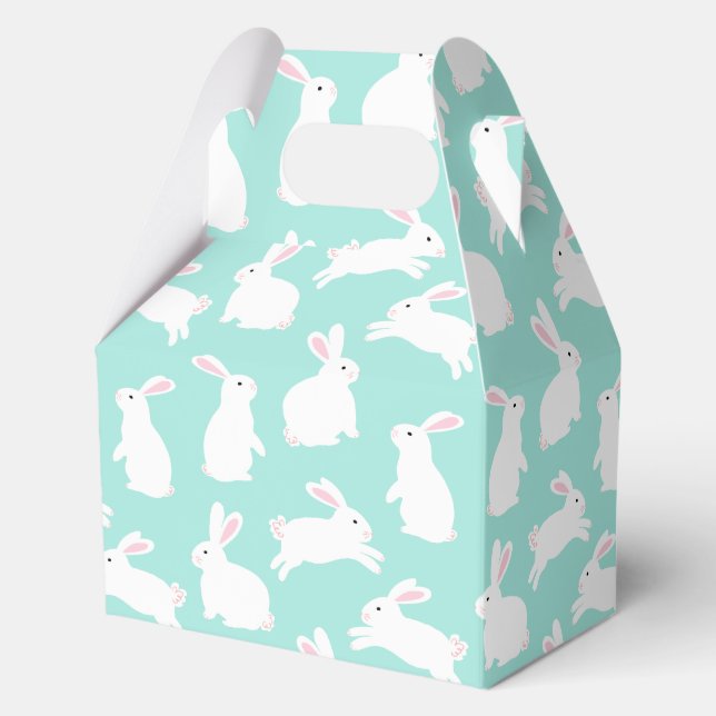 Spring White Bunnies Pattern  Favor Box (Front)