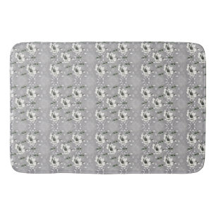 Spring White Rose Bath Mat