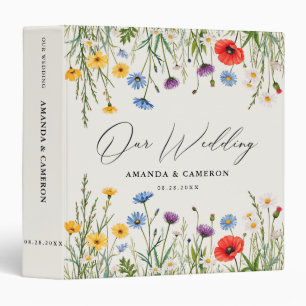 Spring Wild Flower Meadow Wedding  Binder