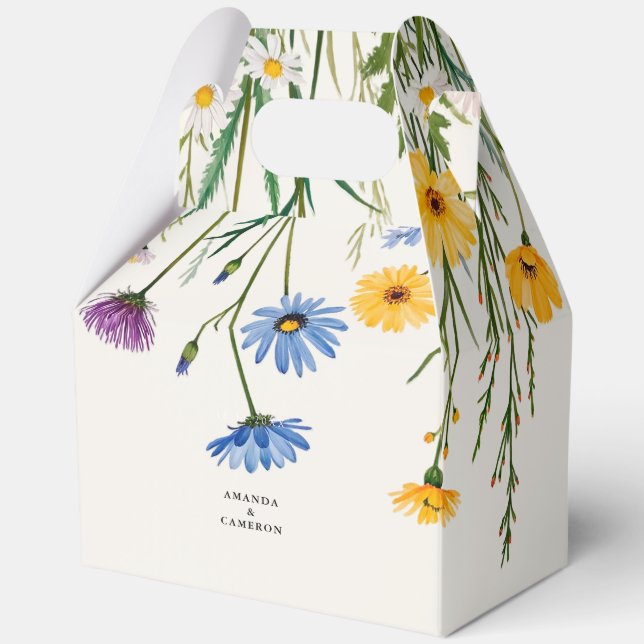 Spring Wild Flower Meadow Wedding  Favor Box (Front)