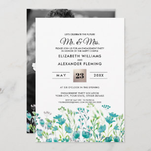 Spring Wild Meadow Photo Engagement Party Invite