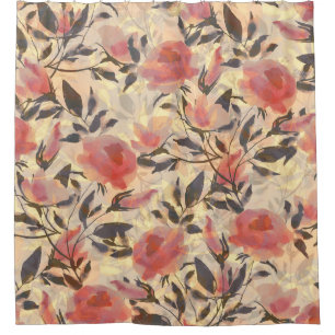 Spring wild roses: watercolor pattern.