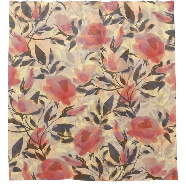 Spring wild roses: watercolor pattern. (Front)