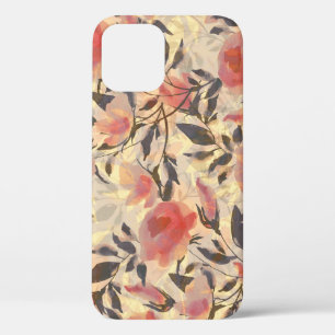 Spring wild roses: watercolor pattern. iPhone 12 case