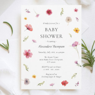Spring Wildflower Baby In Bloom Baby Shower Invitation