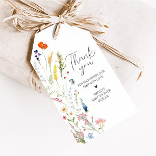 Spring Wildflower Baby in Bloom Favour Tags