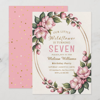 Spring Wildflower Birthday Party Invitation