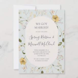 Spring Wildflower   Blue Elopement Announcement