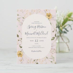 Spring Wildflower Blush All In One Wedding Invit Invitation
