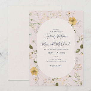 Spring Wildflower   Blush Casual Wedding Invitation