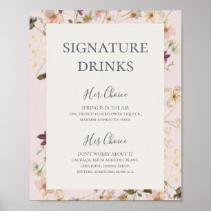 Spring Wildflower   Blush Signature Drinks Sign