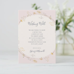 Spring Wildflower   Blush Wedding Wishing Well Enclosure Card