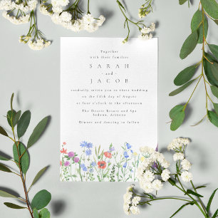 Spring Wildflower Boho Garden Wedding Invitation