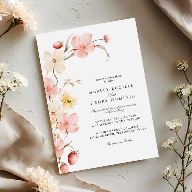 Spring Wildflower Botanical Garden Wedding Invitation (Creator Uploaded)
