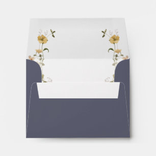 Spring Wildflower Dusty Purple Self Addressed RSVP Envelope
