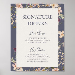 Spring Wildflower   Dusty Purple Signature Drinks Poster