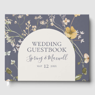 Spring Wildflower   Dusty Purple Wedding Guest Boo Guest Book