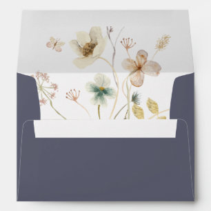 Spring Wildflower Dusty Purple Wedding Invitation Envelope