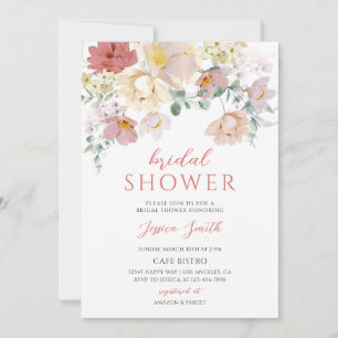 Spring Wildflower Floral Bridal Shower Invitation