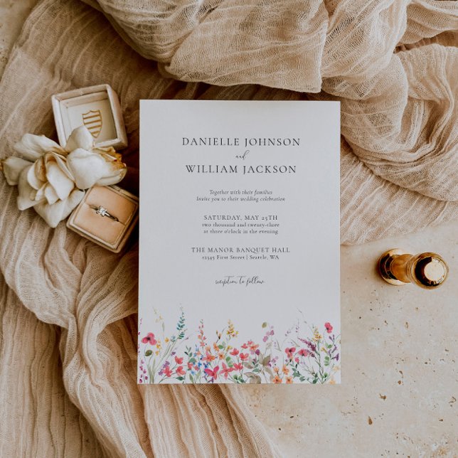 Spring Wildflower Floral Wedding Invitation (Creator Uploaded)