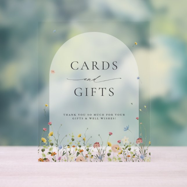Spring Wildflower Garden Floral Cards and Gifts Acrylic Sign (Neutral)