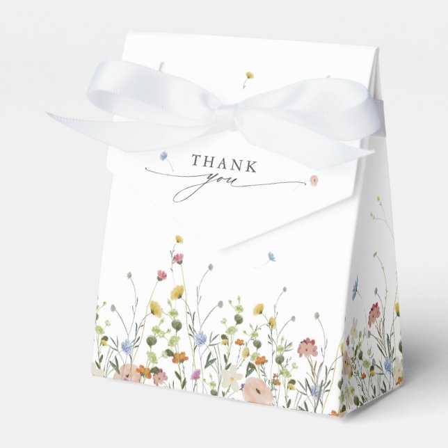 Spring Wildflower Garden Floral Chic Bridal Shower Favor Box (Front Side)