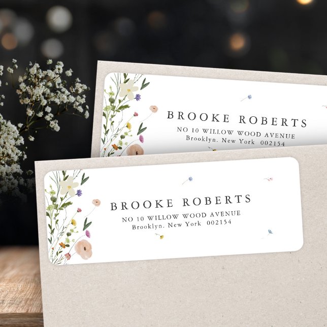 Spring Wildflower Garden Floral Minimalist Address (Spring Wildflower Garden Floral Minimalist return Address Label)