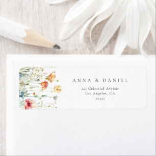 Spring Wildflower Garden Wedding Return Address