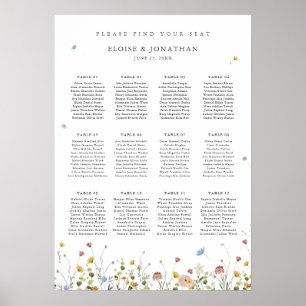 Spring Wildflower Garden  Wedding Seating Chart