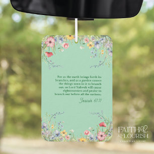 Spring Wildflower Garland Bible Scripture Air Freshener
