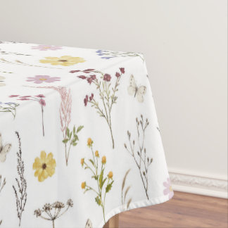 Spring Wildflower Greenery Meadow Flower Garden Tablecloth