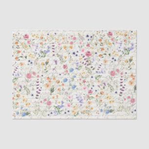 Spring Wildflower Handwriting Script Decoupage Tissue Paper