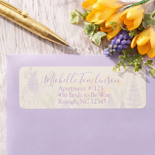 Spring Wildflower Lavender Floral Return Address