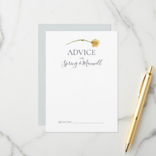 Spring Wildflower Light blue Wedding Advice Card
