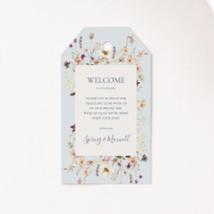 Spring Wildflower   Light Blue Wedding Welcome Gift Tags