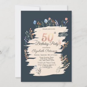 Spring Wildflower Meadow 50th Birthday  Invitation