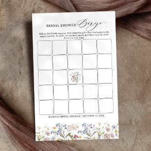 Spring Wildflower Meadow Bridal Shower Bingo