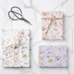 Spring Wildflower Meadow Fairytale Floral Garden Wrapping Paper Sheet<br><div class="desc">Beautiful wrapping paper sheets featuring soft pastel watercolor wildflowers in various shades of blush,  pink,  lavender,  yellow and green.</div>