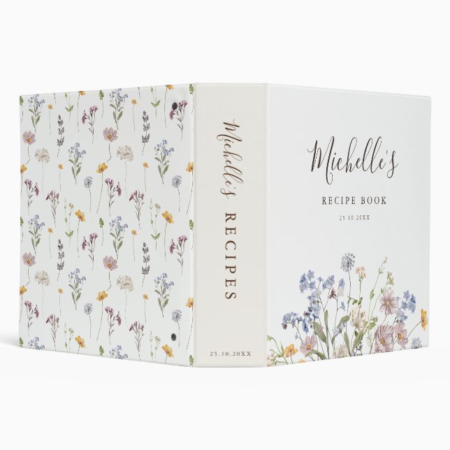 Spring Wildflower Meadow Garden Bridal Shower Binder (Background)