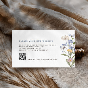 Spring Wildflower Meadow Garden Wedding Details QR Enclosure Card
