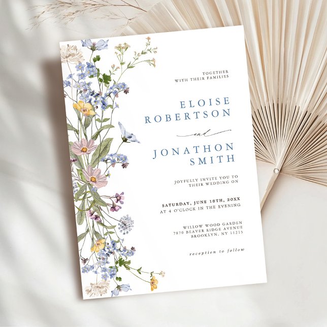 Spring Wildflower Meadow Garden Wedding   Invitation (Spring Wildflower Meadow Garden Wedding Invitation)